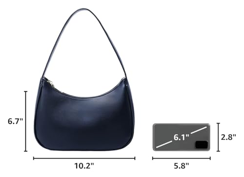 CYHTWSDJ Shoulder Bags for Women, Cute Hobo Tote Handbag Mini Clutch Purse with Zipper Closure - color: Dark Blue