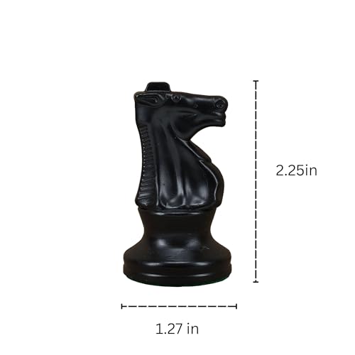 WE Games Replacement Staunton Chess Piece - Dark Knight, Plastic Chess Piece with Felt Bottom, Classic Design for Tournament Chess Set - color: Black Knight