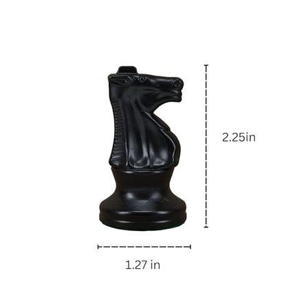 WE Games Replacement Staunton Chess Piece - Dark Knight, Plastic Chess Piece with Felt Bottom, Classic Design for Tournament Chess Set - color: Black Knight