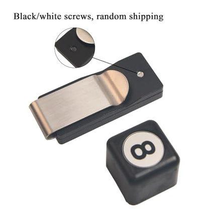LAKE OF FIRE Chalk Holder Pool Billiards, Pool Cue Chalk Holder with Magnetic Belt Clip Snooker Billiard Accessories - color: Black, style: Square
