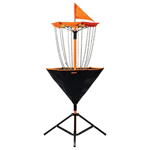 Franklin Sports Disc Golf Baskets - Portable Disc Golf Target with Chains Included - Disc Golf Basket Stand Equipment for Hole + Course Creation - style: Deluxe Steel Chain