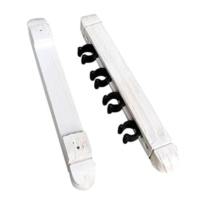2Pcs 4 Pool Cue Rack Storage Table Rods Clip Bracket Wall Mounted Solid Wood Cue Rack Holder for Billiard Clubs Game Room Pool Bars Players - color: White