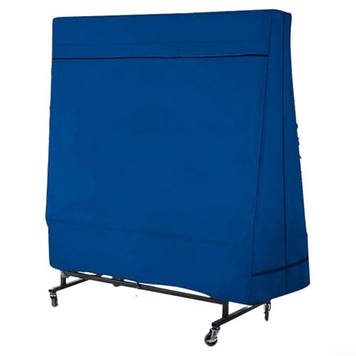 Waterproof Table Tennis Table with 2 Zippers, Oxford Cloth Outdoor Pong Dust Protector Garden Patio, Dark Blue, 160x160x85x36cm