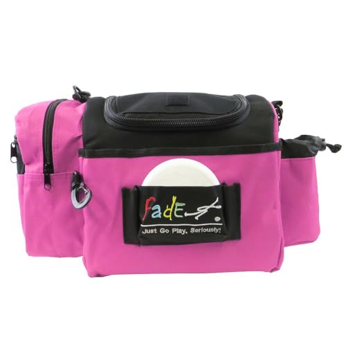 Mint Discs Fade Gear Crunch Box Disc Golf Bag | Black | Beginner Disc Golf Bag | 14+ Disc Capacity | Shoulder Strap & Harness Option - color: Pink, size: Blue Harness