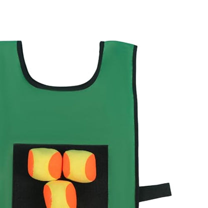 Dodgeball Game Toss Soft Toy Balls Playground Game Toy Sticky Ball Vest Target Ball Vest for Camping Indoor Backyard Outside - color: green and kids