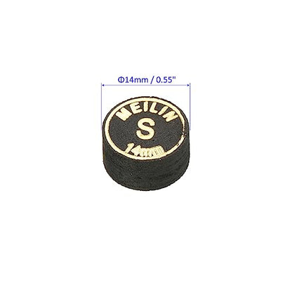 M METERXITY Pool Cue Tips - Laminated Billiard Cue Tips Multiple Layer Faux Leather Apply to Pool Cues/Snooker - size: 14mm, style: Super Soft