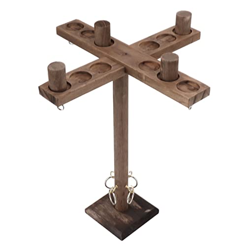 Table Top Hook and Game, Wooden Hooks Fast Paced Interactive Game for Party with Strings and Loops, for Backyard, Beach, Vacation