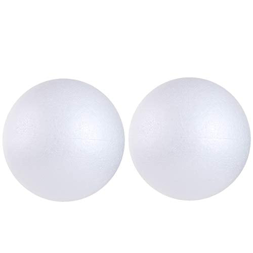 CCINEE 2PCS 7.9 Inch White Foam Balls Polystyrene Craft Balls Foam Balls for Art, Craft, Household, School Projects and Christmas Easter Party Decorations - color: 7.9in-2pcs