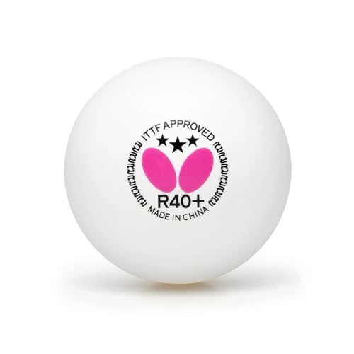 Butterfly R40+ Table Tennis Balls - 40mm White Ping Pong Ball - 3 Pack