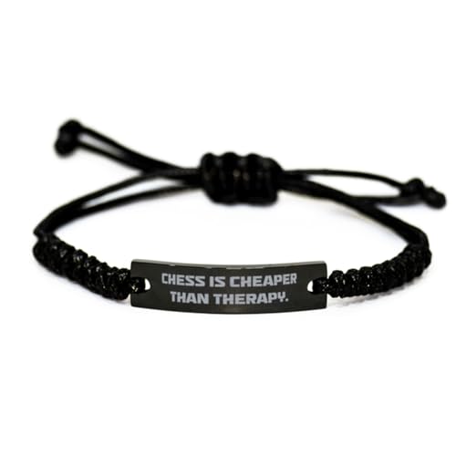 Inspire Chess Gifts, Chess is Cheaper Than Therapy, Joke Birthday Black Rope Bracelet For Men Women From Friends, Gift ideas for her, Gift ideas for him, Gift ideas for, Christmas gift ideas,