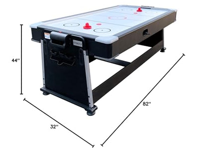 RACK Triad 7-Foot 3-in-1 Multi-Game Swivel Table - Billiards/Pool, Table Tennis & Air Hockey - color: Black Felt With Black Body
