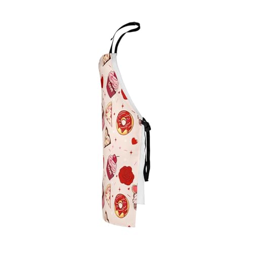 Castle Fairy Cute Rabbit Deer Kitchen Apron - color: Love Cake Red