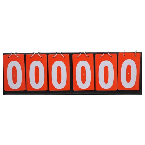 Toddmomy Table Top Scoreboard Flipper, Portable Desk Flipper Scoreboard Portable Tabletop Score Board Flip Scorekeeper for Soccer Basketball (6 Digits) Red