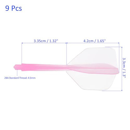 M METERXITY Integrated Dart Shaft and Flights-One Piece Dart Accessories Durable Anti-Fall Apply to Soft Tip Darts and Steel Tip Dart - color: Pink