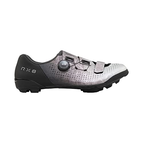 SHIMANO SH-RX801 Men’s Ultralight High Performance Gravel Racing Shoe - color: Silver, size: 10