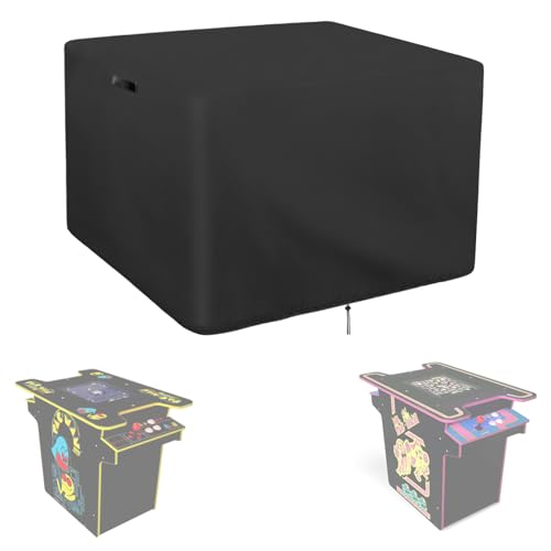 Arcade Cover Compatible with Arcade1Up Pac-Man Head-to-Head Arcade Table | 36.6''Lx24.4''Wx28.7''H,420D Black Game Table Cover,Waterproof, Adjustable Drawstring ,Pet-resistant - size: 36.6x24.4x28.7