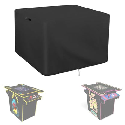 Arcade Cover Compatible with Arcade1Up Pac-Man Head-to-Head Arcade Table | 36.6''Lx24.4''Wx28.7''H,420D Black Game Table Cover,Waterproof, Adjustable Drawstring ,Pet-resistant - size: 36.6x24.4x28.7