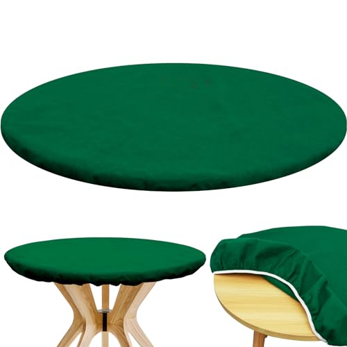 Felt Card Table Game Cover, 36 Inch Round Tablecloth Poker Table Cover Fit 36-48 Inch Game Table Topper Mat ,Elastic Card Game Table Protector Foldable Poker Table Cover Protector for Playing Cards