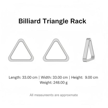 Billiard Triangle Rack with Storage Tray, PVC Frame for Standard Pool Balls, Easy Lift Design, 13 x 13 Inches (1 PC)