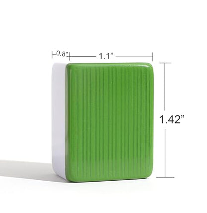 Mose Cafolo Professional Chinese Mahjong Game Set 146 Numbered Large Size Tiles with Carrying Travel Case, Complete Mahjong Tiles Set (Majiang, Mah-Jongg, Ma Jong) - color: Green Tile