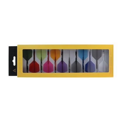 CUESOUL ROST 77 Integrated Dart Shaft and Flight Big Wing/Standard Shape Colour Collection Pack of 12 pcs - color: Big Wing Shape, size: Small