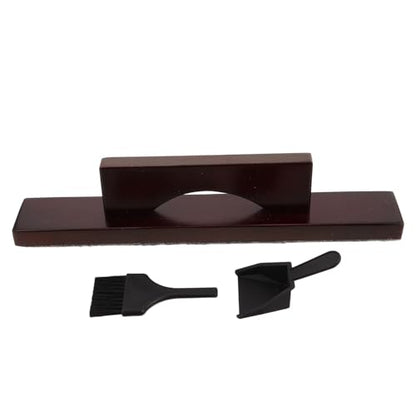 Shuffleboard Table Cleaning Kit with Sand Brush and Dustpan Set, Portable Shuffleboard Court Broom for Table Maintenance, Wine Red Handle, Home and Bar Game Room Accessory