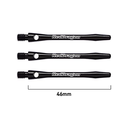 RED DRAGON Aluminum Dart Shafts - Laser-Etched Replacement Stems for Durable Flight Support & Balanced Throw Control - 12 Shafts (4 Sets)