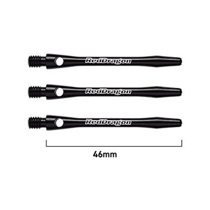 RED DRAGON Aluminum Dart Shafts - Laser-Etched Replacement Stems for Durable Flight Support & Balanced Throw Control - 12 Shafts (4 Sets)