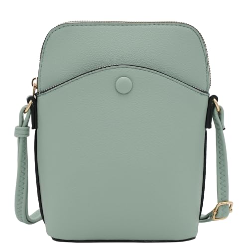 Solene Small Crossbody Bag with Gold Hardware, Mini Shoulder Purse with Adjustable Strap - color: Mint