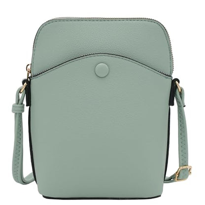 Solene Small Crossbody Bag with Gold Hardware, Mini Shoulder Purse with Adjustable Strap - color: Mint