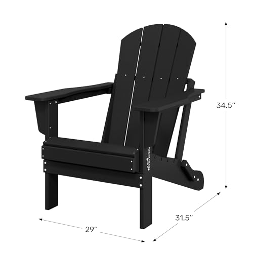 WestinTrends Malibu HDPE Outdoor Patio Folding Poly Adirondack Chair, Navy Blue - color: Navy Blue, size: 1 Chair