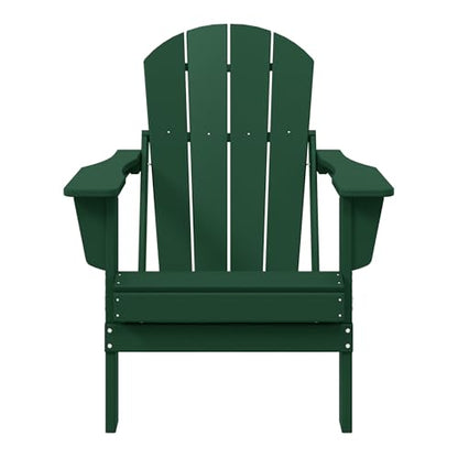 WestinTrends Malibu HDPE Outdoor Patio Folding Poly Adirondack Chair, Dark Green - color: Dark Green, size: 1 Chair