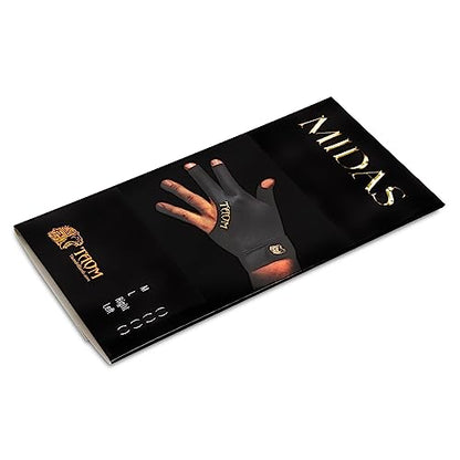 TAOM Midas Ultra Silky Thin Billiards Pool Cue Gloves Left Bridge Glove for Right Handed Player Size Large (L)