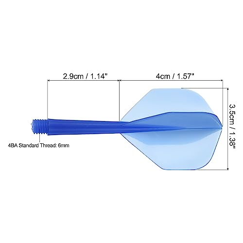 PATIKIL Integrated Dart Shaft & Flights, Pack Lightweight Plastic Dart Flight Set - color: Transparent Blue
