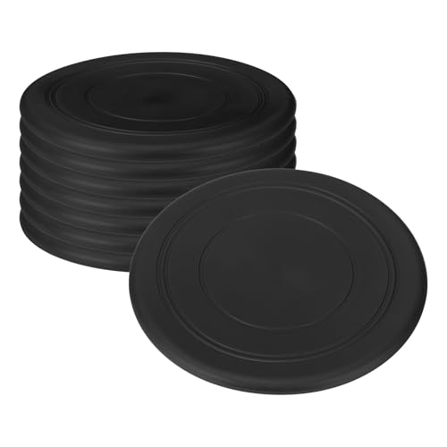 Flying Disc 7 Inch, 8 Pack Soft Silicone Colorful Flying Disk Flyer for Outdoor Sports Lawn Games, Black