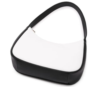 CYHTWSDJ Shoulder Bags for Women, Cute Hobo Tote Handbag Mini Clutch Purse with Zipper Closure - color: Black& White