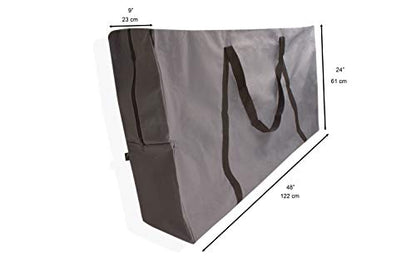 Cornhole Board Carrying Case - Gray Tournament Size with Black Padded Shoulder Straps - Complete with Cream Cotton Tote Sling Bag for Bean Bags