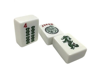 American Mahjong Set – Complete Set with Quilted PU Leather Carrying Bag, Tile Racks with Pushers, 166 Engraved Tiles, Dice, Bettor, and Instructions (Red) - color: Red