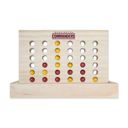 Rico Industries NFL Mini Travel Team 4 in A Row Mini Game- Wooden, Team Colors, 5.5" x 8" (Washington Commanders) - style: Washington Commanders