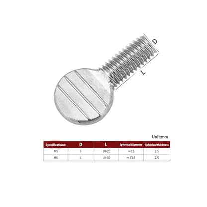 Flat-head screw Hand Twisted Table Tennis Racket Screw Thumb Wave Plate Flattened Bolt M4m5m6m8m10(10pcs M5X12) - size: 10pcs M5X12