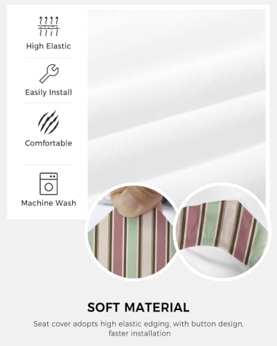 Savannan Office Chair Cover, Watercolor Pink Green Stripe Protective Stretch Elastic Universal Cover for Desk Task Chair,Computer Rotating Chair 1 Pcs Abstract Geometric Lines