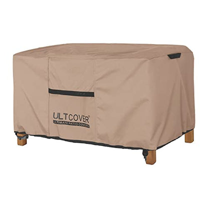 ULTCOVER Patio Coffee Table Cover, Waterproof Rectangular Outdoor Small Side Table Cover 36x22x18 inch - color: Brown, size: 36x22 inch