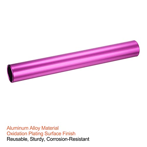 PATIKIL Relay Track Baton, Aluminum Alloy Tube Field Running Race Stick for Outdoor Athletics Sport Game Tool - color: Pink