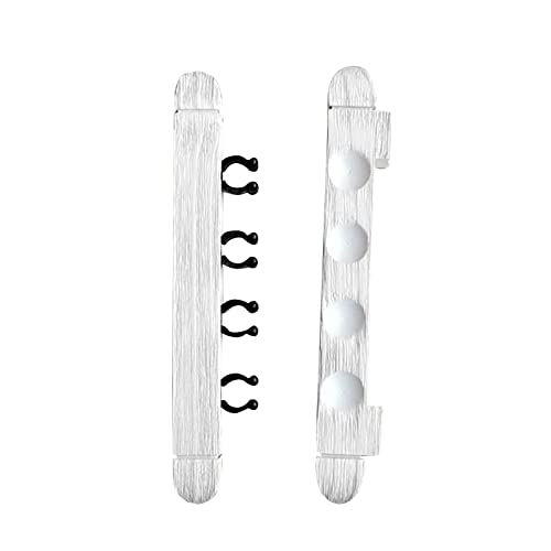 2Pcs 4 Pool Cue Rack Storage Table Rods Clip Bracket Wall Mounted Solid Wood Cue Rack Holder for Billiard Clubs Game Room Pool Bars Players - color: White