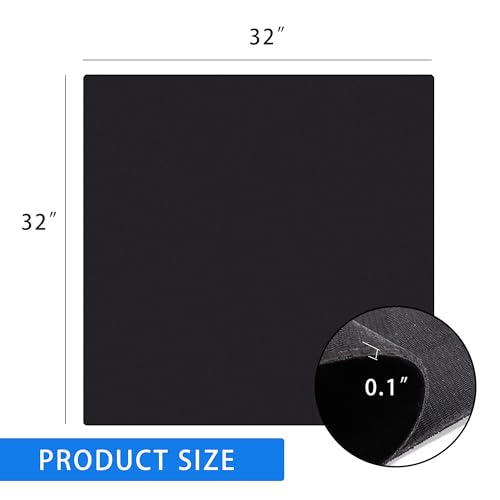 GSE Games & Sports Expert 32 x 32 Inches Rubber Anti-Slip Playmat, Mahjong, Dominoes, Poker Cards and Board Games Tabletop Cover Mat with Carrying Bag (Black) - color: Black, size: 1-Pack
