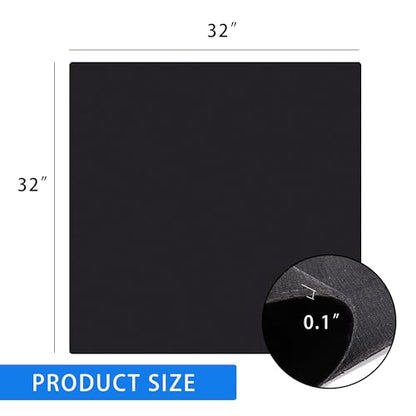 GSE Games & Sports Expert 32 x 32 Inches Rubber Anti-Slip Playmat, Mahjong, Dominoes, Poker Cards and Board Games Tabletop Cover Mat with Carrying Bag (Black) - color: Black, size: 1-Pack