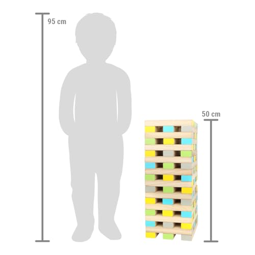Small Foot 12027 Wobble Tower XXL Active Made of FSC 100% Certified Wood, Outdoor Family Game, from 3 Years Multi-Coloured - style: Wobble Tower XXL