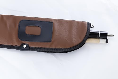 Billiard Pool Stick Bag,1 X 1 PU Pool Cue Cases,Soft 2-Piece Pool Stick Case, Pool Table Accessories（Available in 2 Colors） - color: Brown