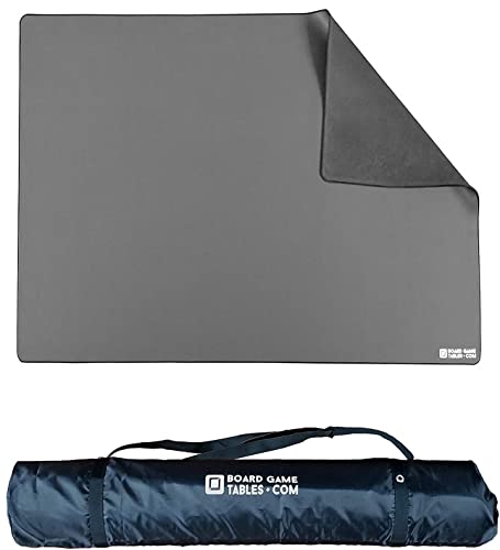 Board Game Playmat [2.5'x4'/Thick Super Cushioned/Stitched Edge/Water Resistant] with Carrying Case - for Tabletop Board Games, Card Games, RPG Games (Small, Gray) - color: Gray, size: Small (2.5'x4')