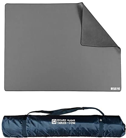 Board Game Playmat [3'x5'/Thick Super Cushioned/Stitched Edge/Water Resistant] with Carrying Case - for Tabletop Board Games, Card Games, RPG Games (Medium, Gray) - color: Gray, size: Medium (3'x5')